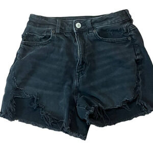 American‎ Eagle Black Cutoff Denim Jean Shorts Jorts size 2